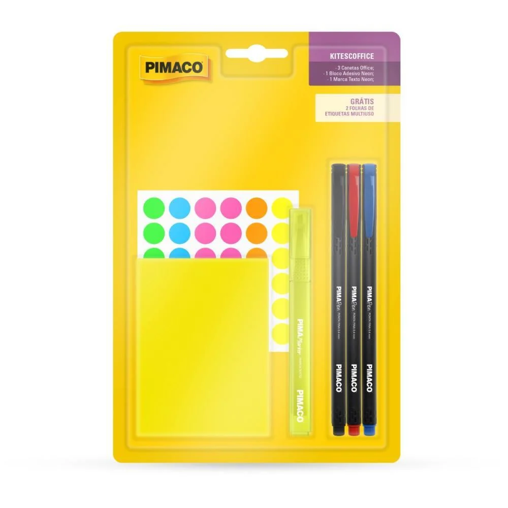 Kit Escolar Office Blo/Marc.t/C.az+Vm+Pt Pimaco (Kit) - imagem 2