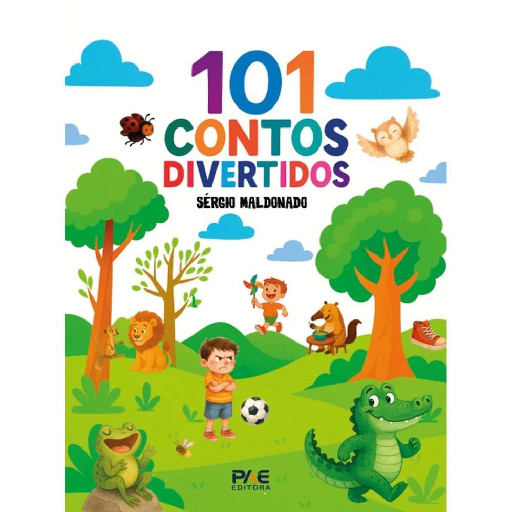 Livro Infantil Ilustrado 101 Contos Divertidos C.d 124P Pae Editora - imagem 2