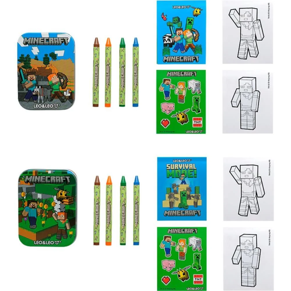 Livro De Atividades Minecraft Mini Latinha Leonora C/ 18 Unidades - imagem 3