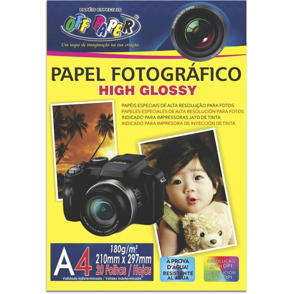 Papel Fotografico Inkjet A4 High 180G Off Paper (Pct.c/20) - imagem 2