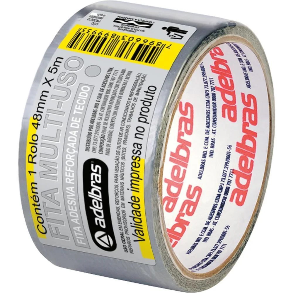 Fita De Alta Resistencia Silver Tape Cinza 48Mmx5M. Adelbras - imagem 3