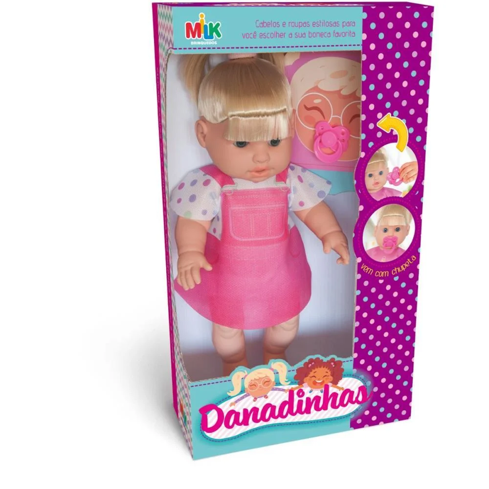 Boneca Danadinha Loira 33Cm Milk - imagem 2