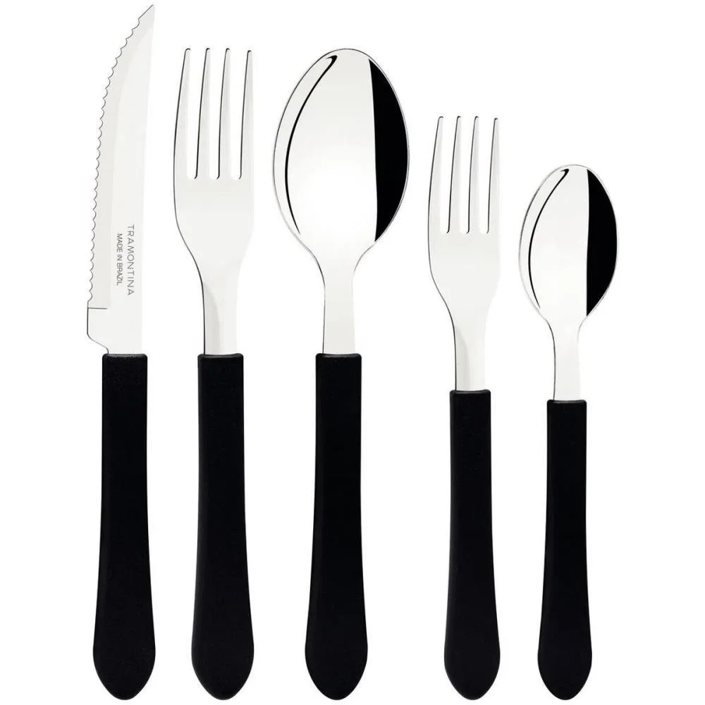 Talher Faqueiro Leme 20Pc Inox Preto Tramontina (Pote) - imagem 5