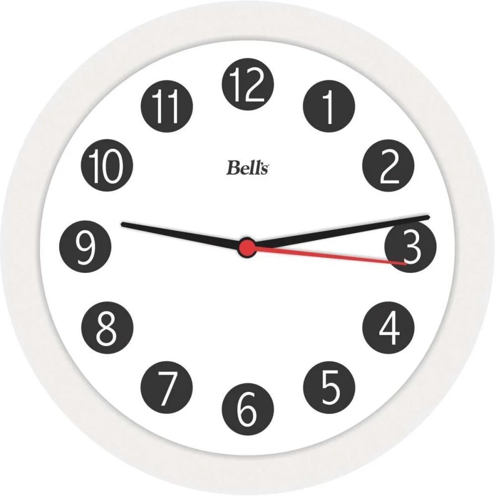 Relogio De Parede Redondo Branco 21,7Cm. Bells - imagem 2