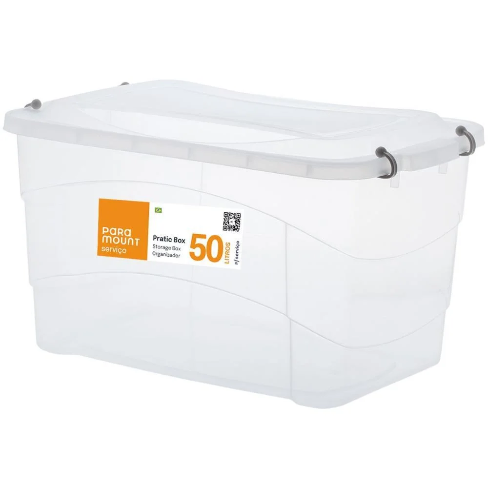 Caixa Plastica Multiuso Pratic Box 50L 59X38X34Cm. Paramount - imagem 3