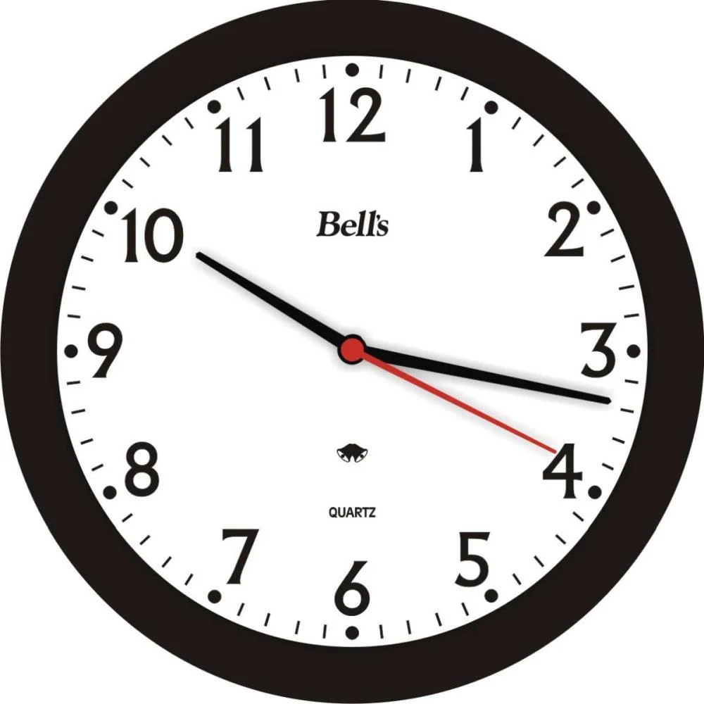 Relogio De Parede Redondo Economico Preto 21,7Cm Bells - imagem 3