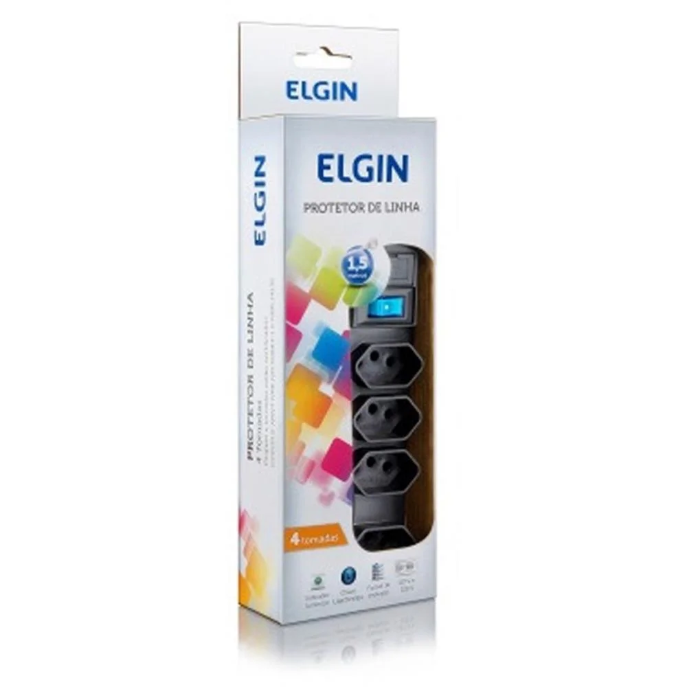 Filtro De Linha 4 Tomadas Bivolt Preto Elgin - imagem 4