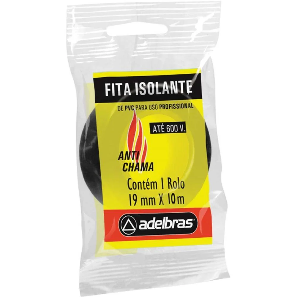 Fita Isolante 19Mmx10Mts. Anti Chama Adelbras - imagem 2