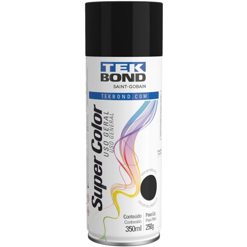 Tinta Spray Fosco Preto 350Ml/250G Tekbond - imagem 2