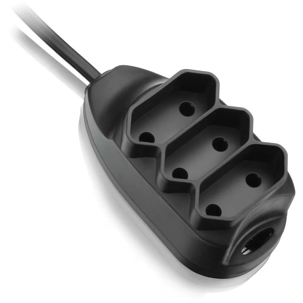 Extensao Eletrica Bipolar 3Entradas 5Mts. Preta Elgin - imagem 3