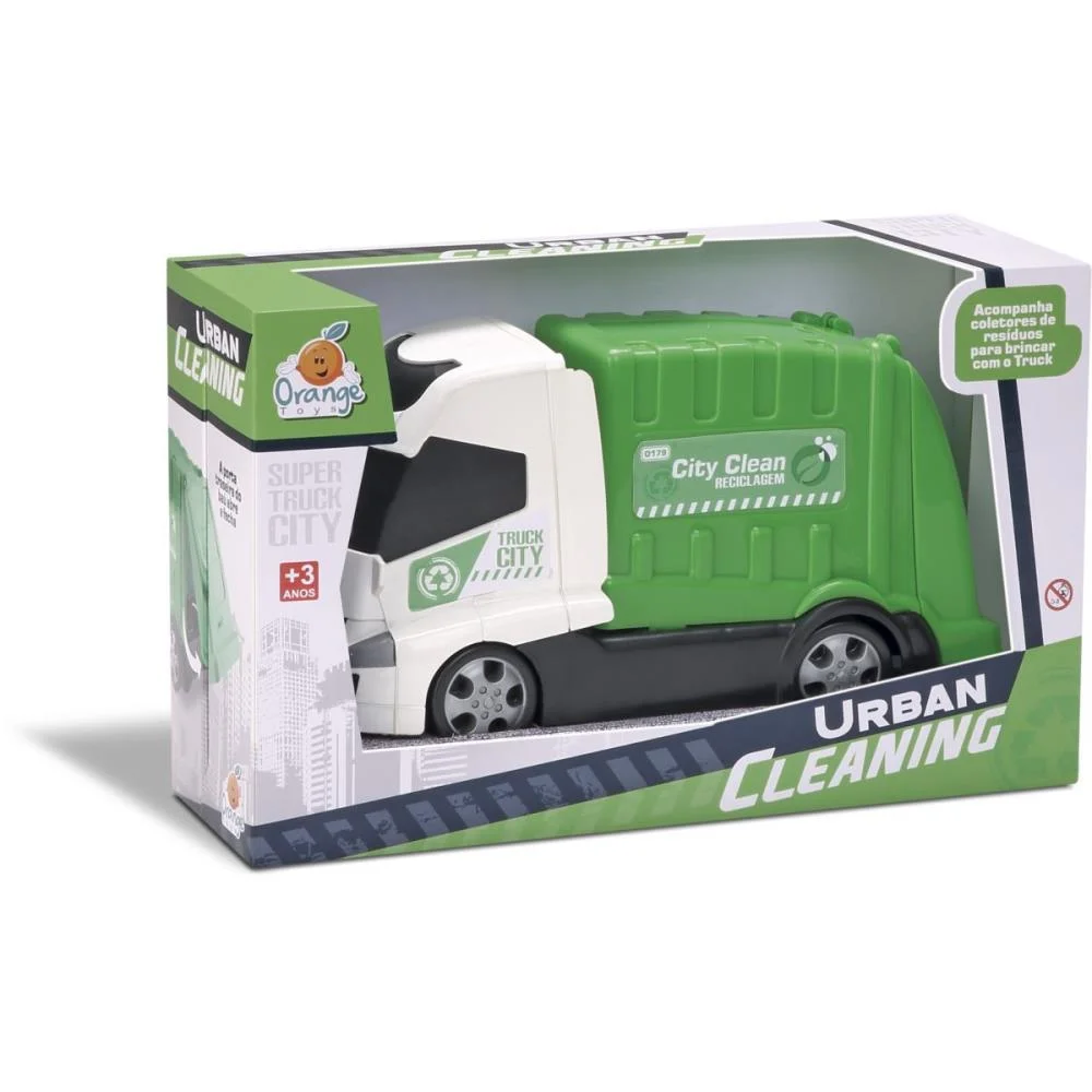 Caminhao City Clean Reciclagem Orange Toys - imagem 4