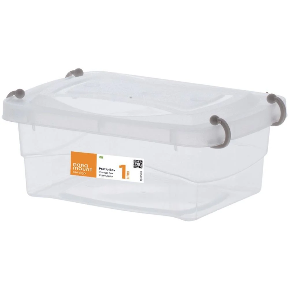 Caixa Plastica Multiuso Pratic Box 1L 18X13X7Cm Paramount - imagem 3