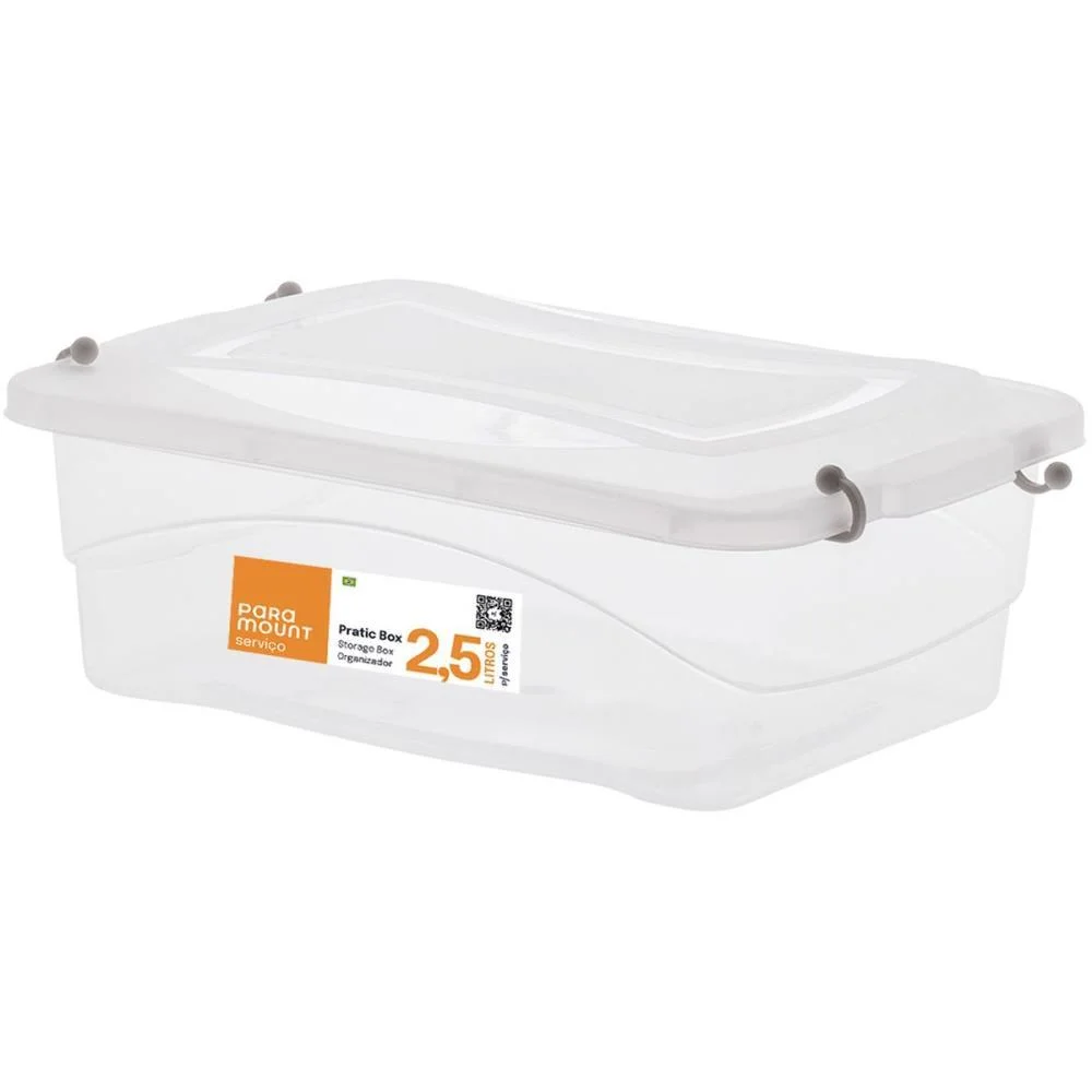 Caixa Plastica Multiuso Pratic Box 2,5L 27X18X9Cm Paramount - imagem 2