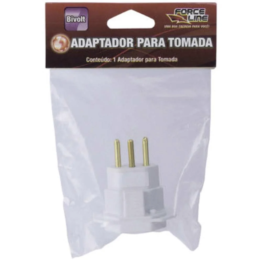 Adaptador Para Tomada Universal 2P+T 10A Bivolt Bran Force Line - imagem 4