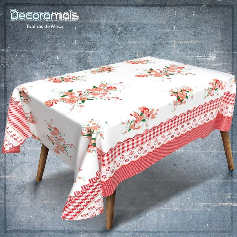 Toalha Termica Floral Vermelho 1,40 X 30M. Plastvinil (Rolo) - imagem 2