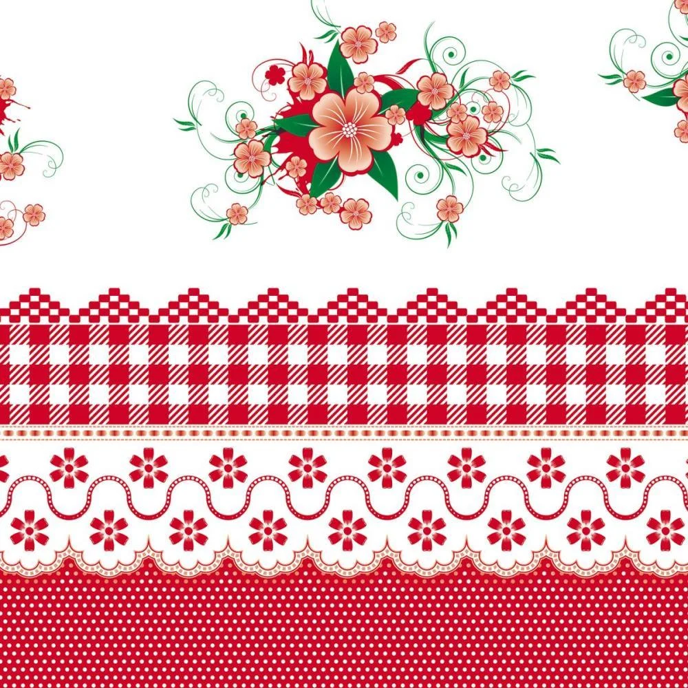 Toalha Termica Floral Vermelho 1,40 X 30M. Plastvinil (Rolo) - imagem 4