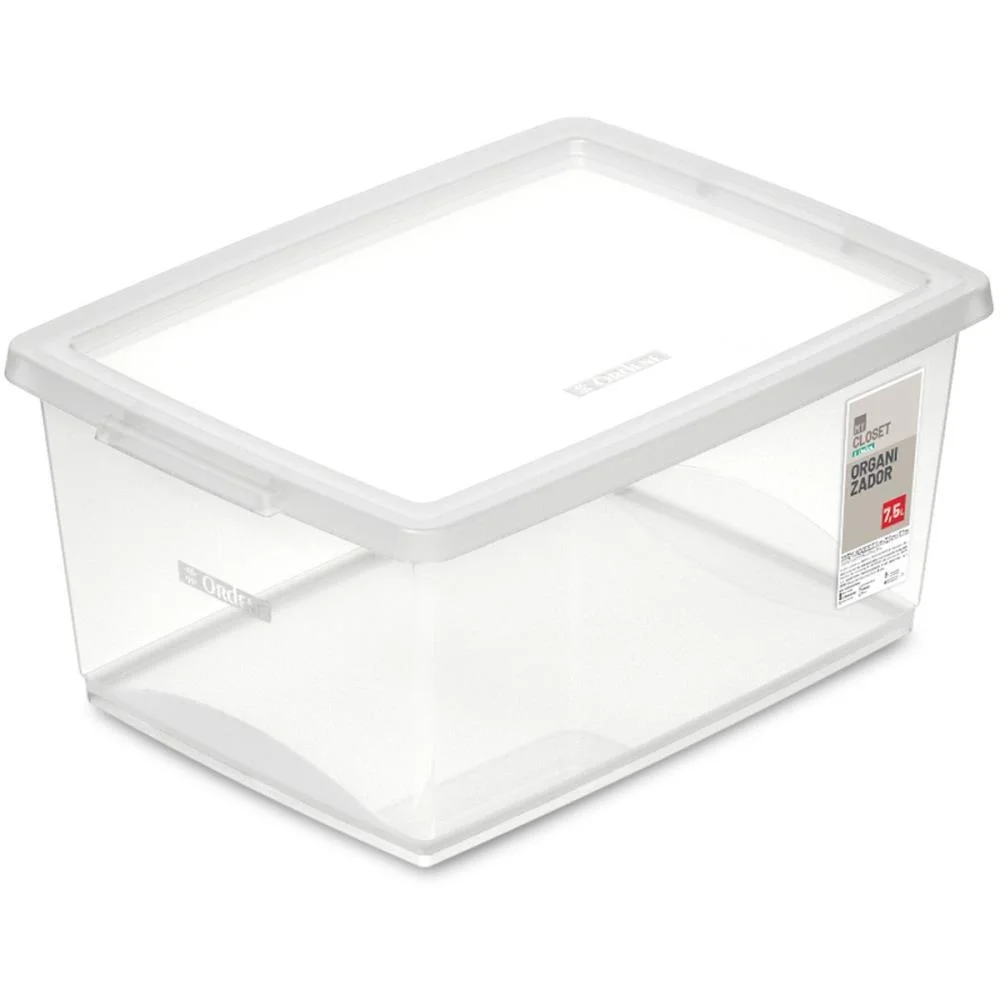 Caixa Plastica Multiuso Cristal 7,5L 23,5X32,5X15 Trav Ordene - imagem 2