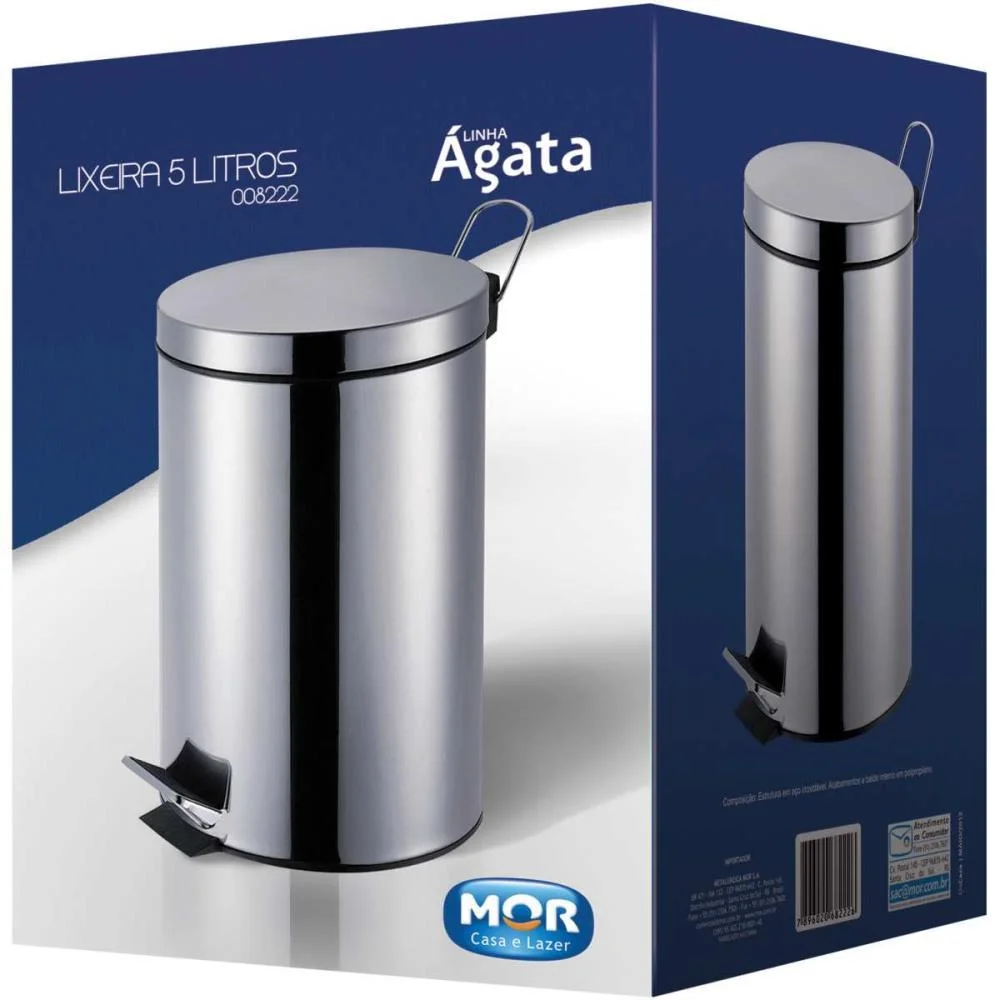Lixeira Agata Inox C/Pedal 5Lts. Mor - imagem 5