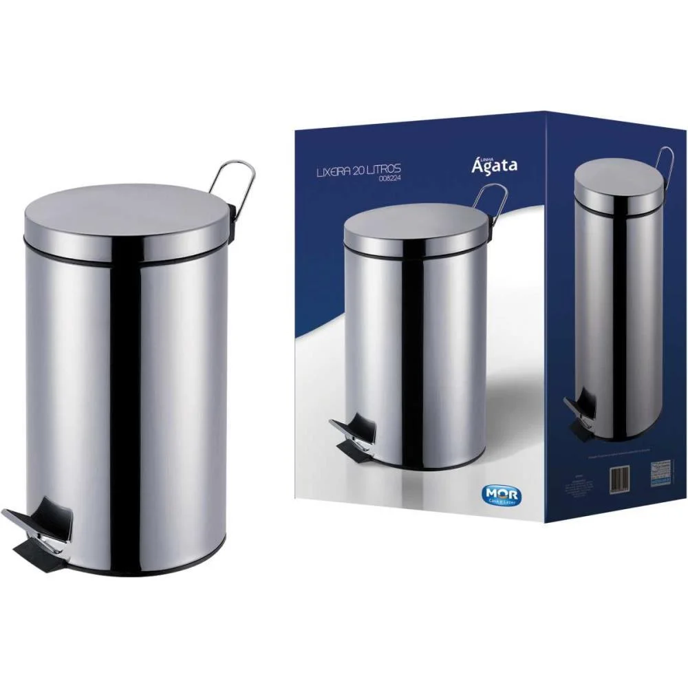 Lixeira Agata Inox C/Pedal 20Lts. Mor - imagem 4