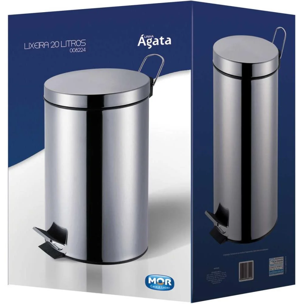 Lixeira Agata Inox C/Pedal 20Lts. Mor - imagem 5