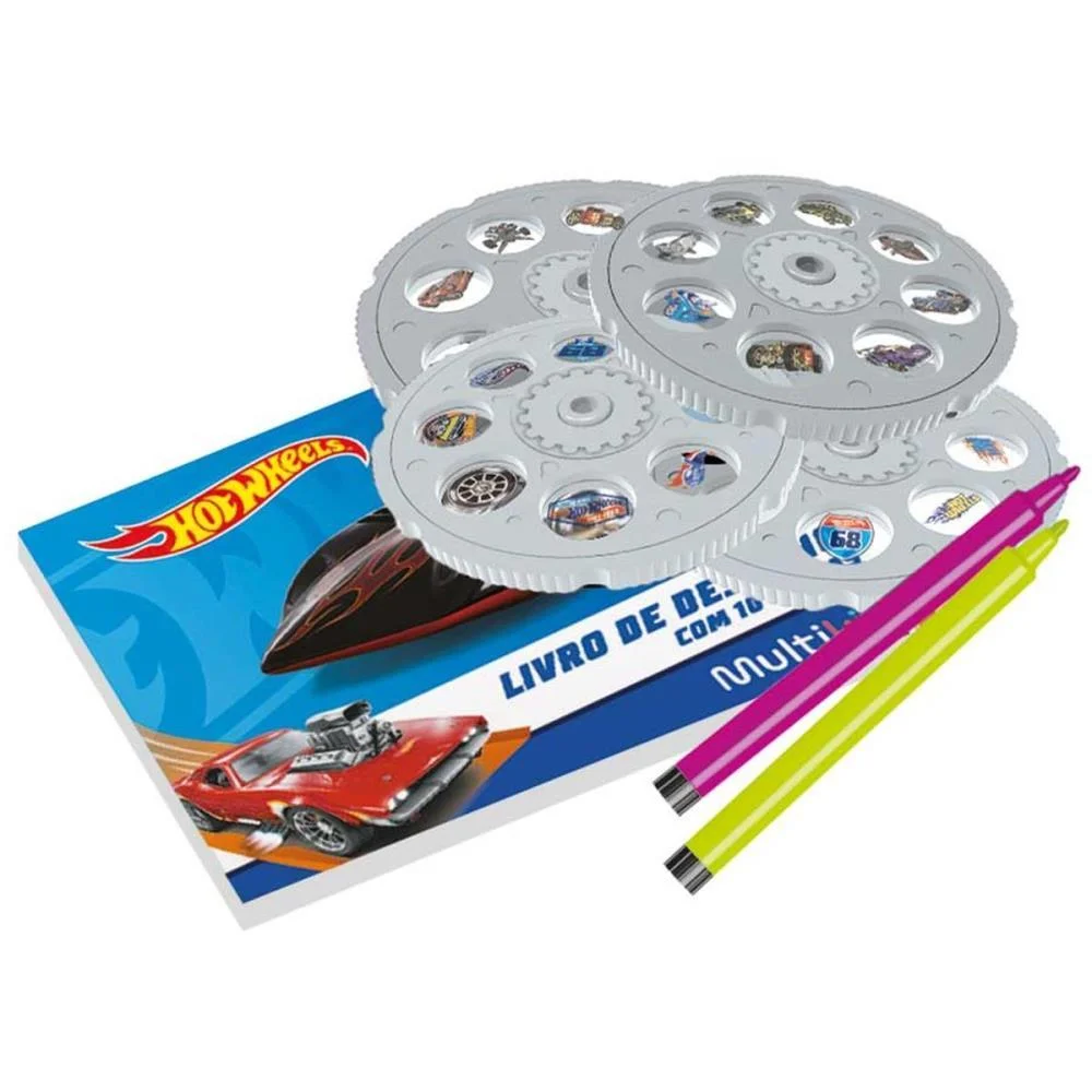 Brinquedo Para Colorir Mesa Projetora Hot Wheels Multikids - imagem 4