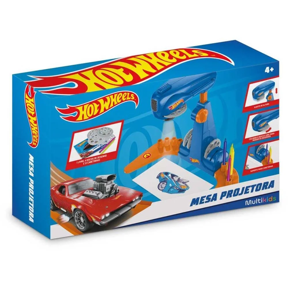 Brinquedo Para Colorir Mesa Projetora Hot Wheels Multikids - imagem 7