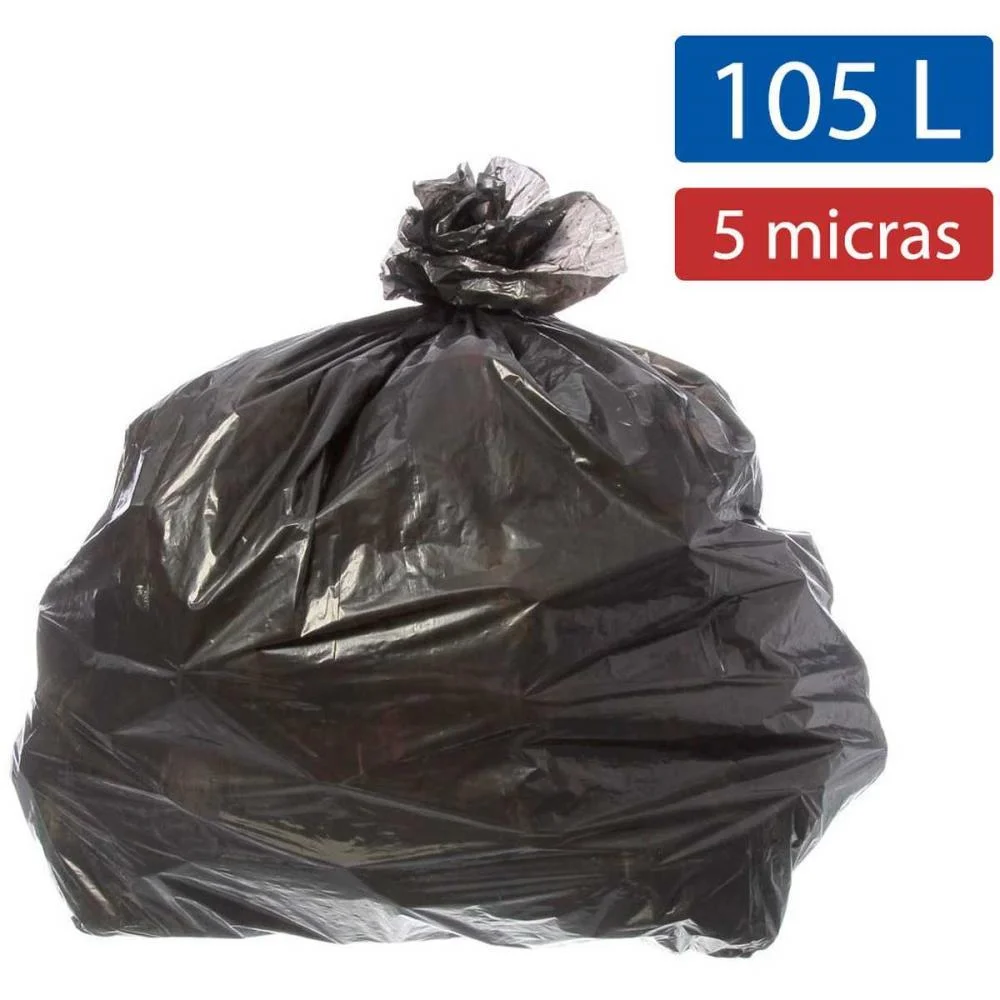 Saco Para Lixo 105L Preto 75X90Cm 5 Micras Ecoplan C/ 100 Unidades - imagem 3