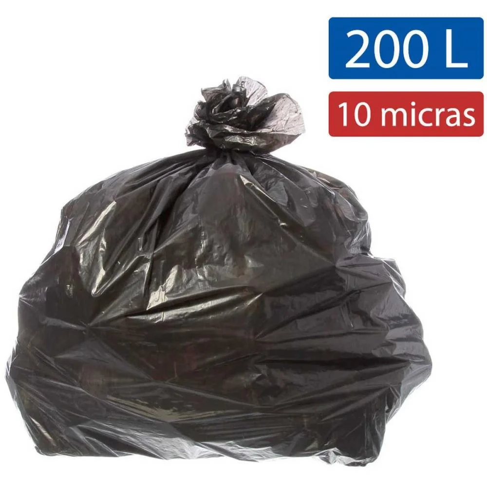 Saco Para Lixo 200L Preto 90X115Cm 10Micras Ecoplan C/ 100 Unidades - imagem 3