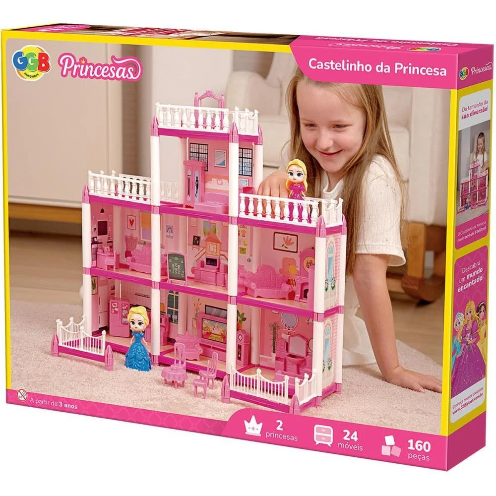 Casinha De Boneca Castelinho Da Princesa 160Pcs Ggb Plast - imagem 4