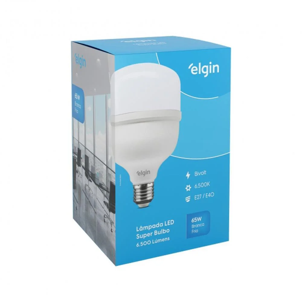 Lampada Led Bulbo Led T160 65W6500Lm 6500K Elgin - imagem 4