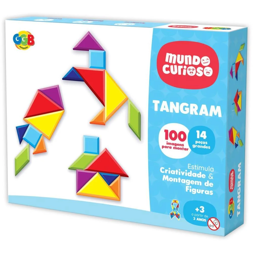 Brinquedo Pedagogico Tangram 14Pcs Ggb Plast - imagem 2