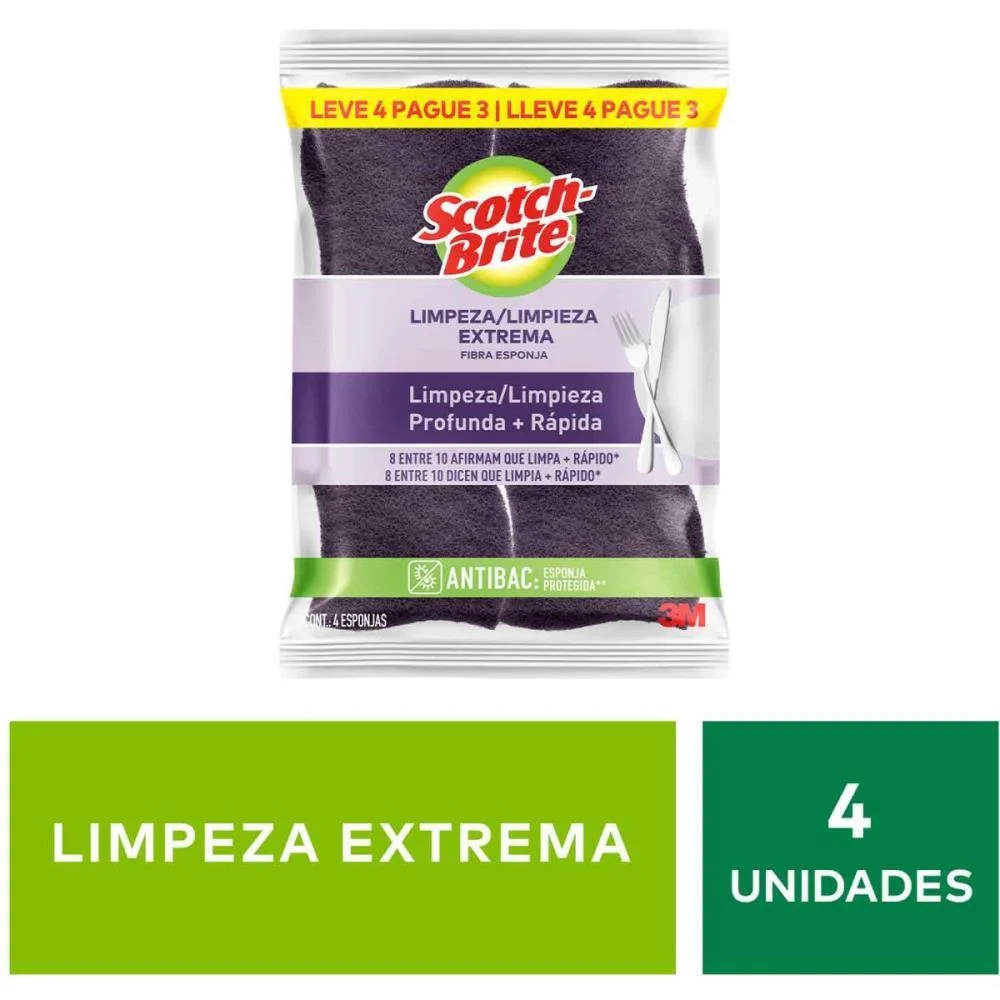 Esponja Para Limpeza Scotch Brite Extrema (Roxa) 3M (Bl.c/04) - imagem 11