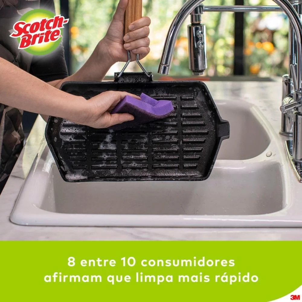 Esponja Para Limpeza Scotch Brite Extrema (Roxa) 3M (Bl.c/04) - imagem 10