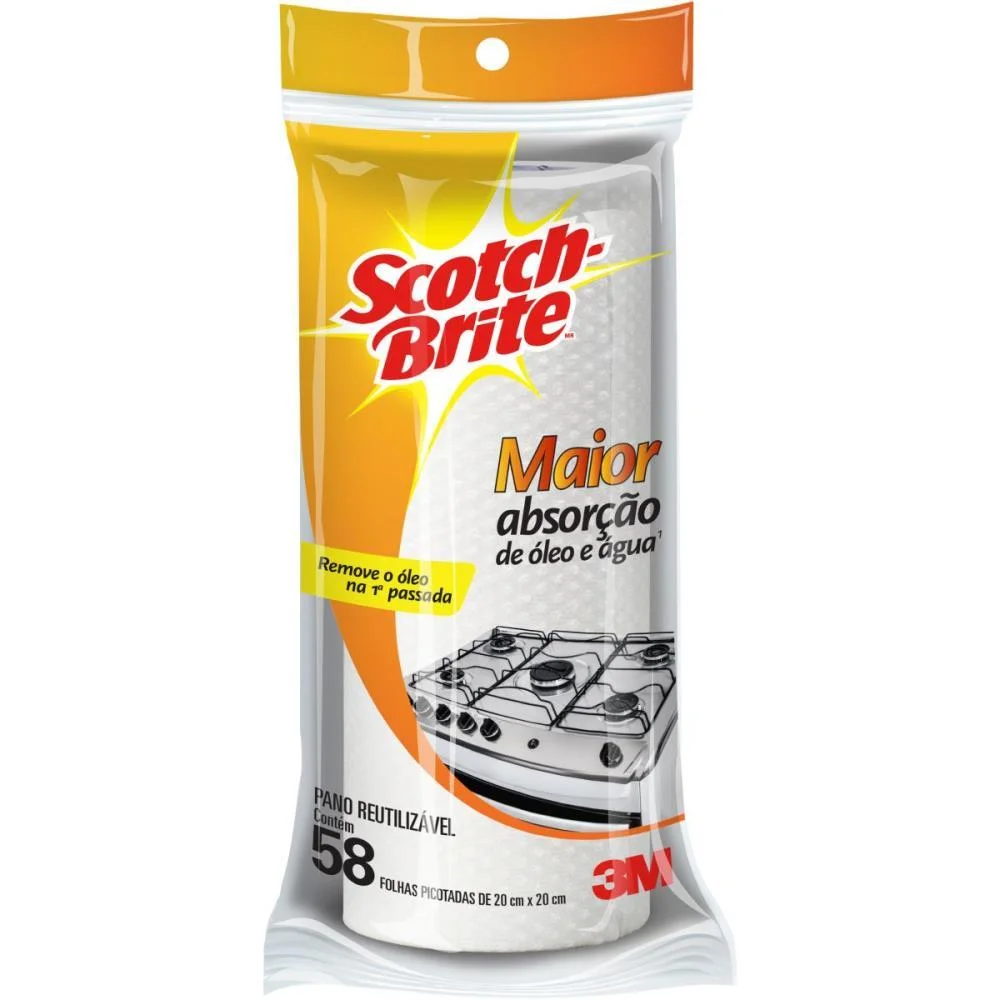 Pano De Limpeza Scotch Brite Reutilizavel 58F 3M (Rolo) - imagem 2