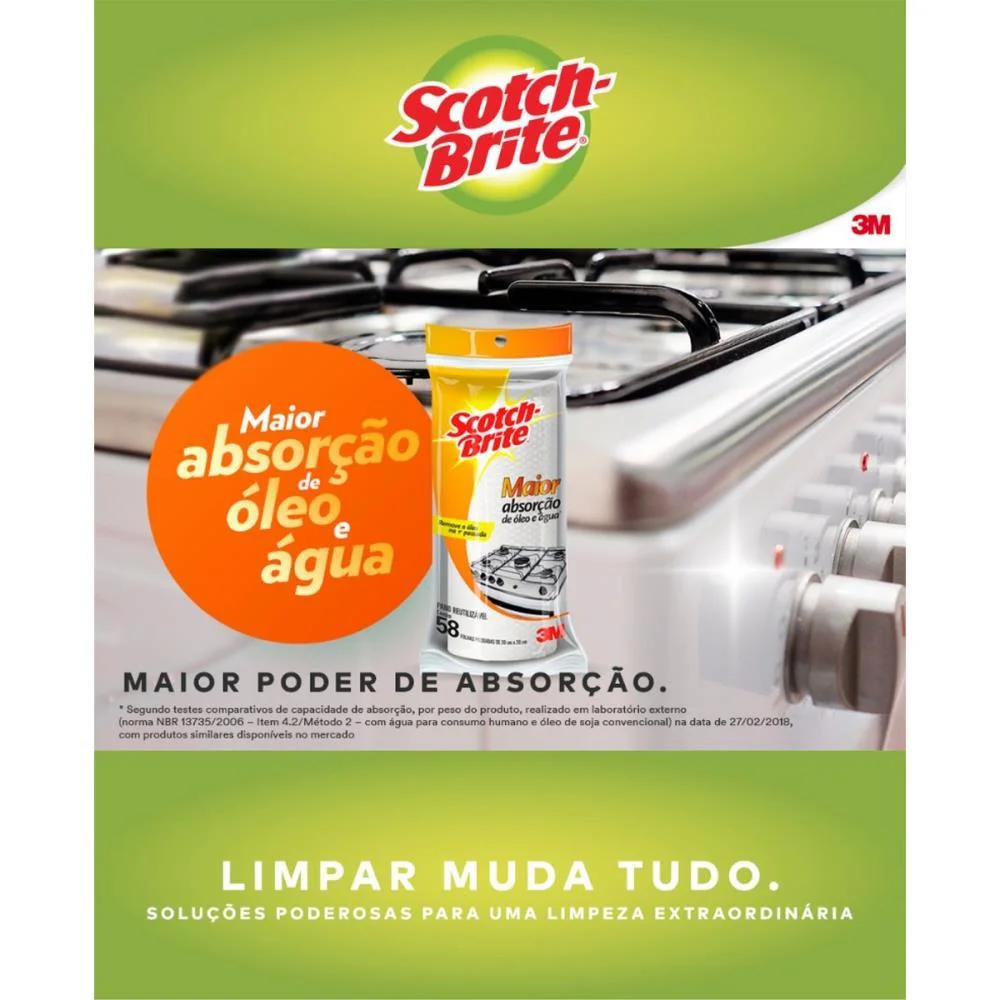 Pano De Limpeza Scotch Brite Reutilizavel 58F 3M (Rolo) - imagem 4