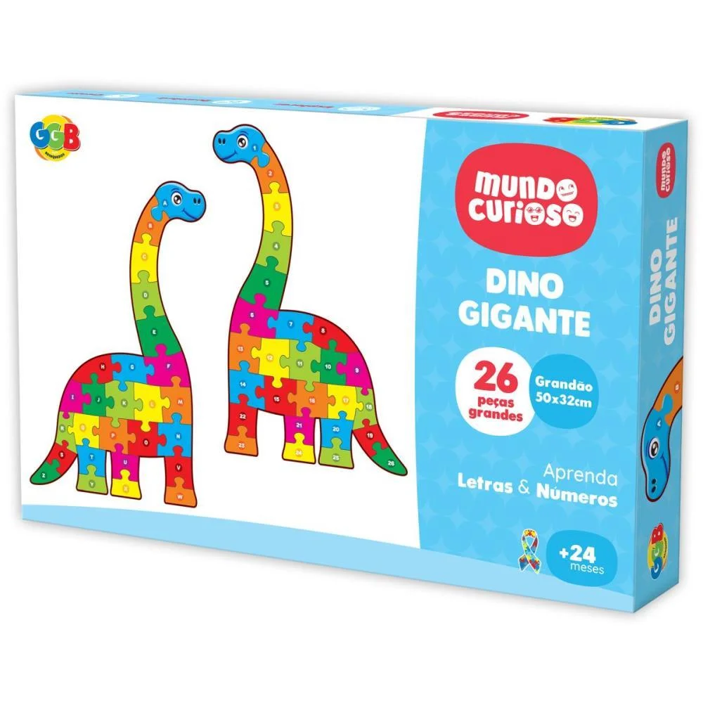 Brinquedo Pedagogico Dino Gigante Numero/Alfabeto Ggb Plast - imagem 4