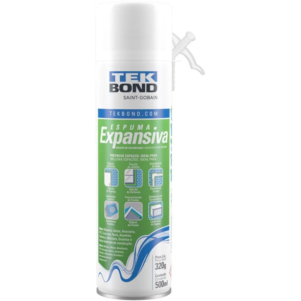 Espuma Expansiva Pu Amarela 320Gr/500Ml Tekbond - imagem 2