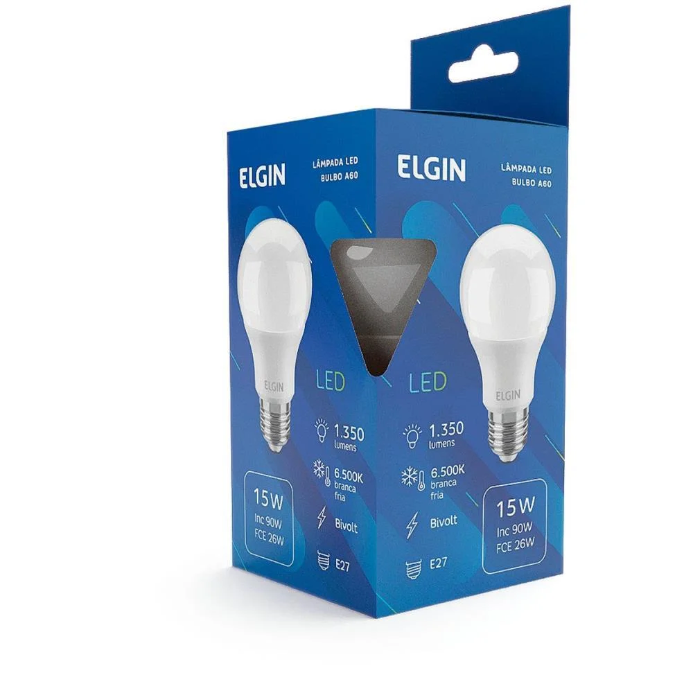 Lampada Led Bulbo 15W Bivolt 6500K Elgin - imagem 4