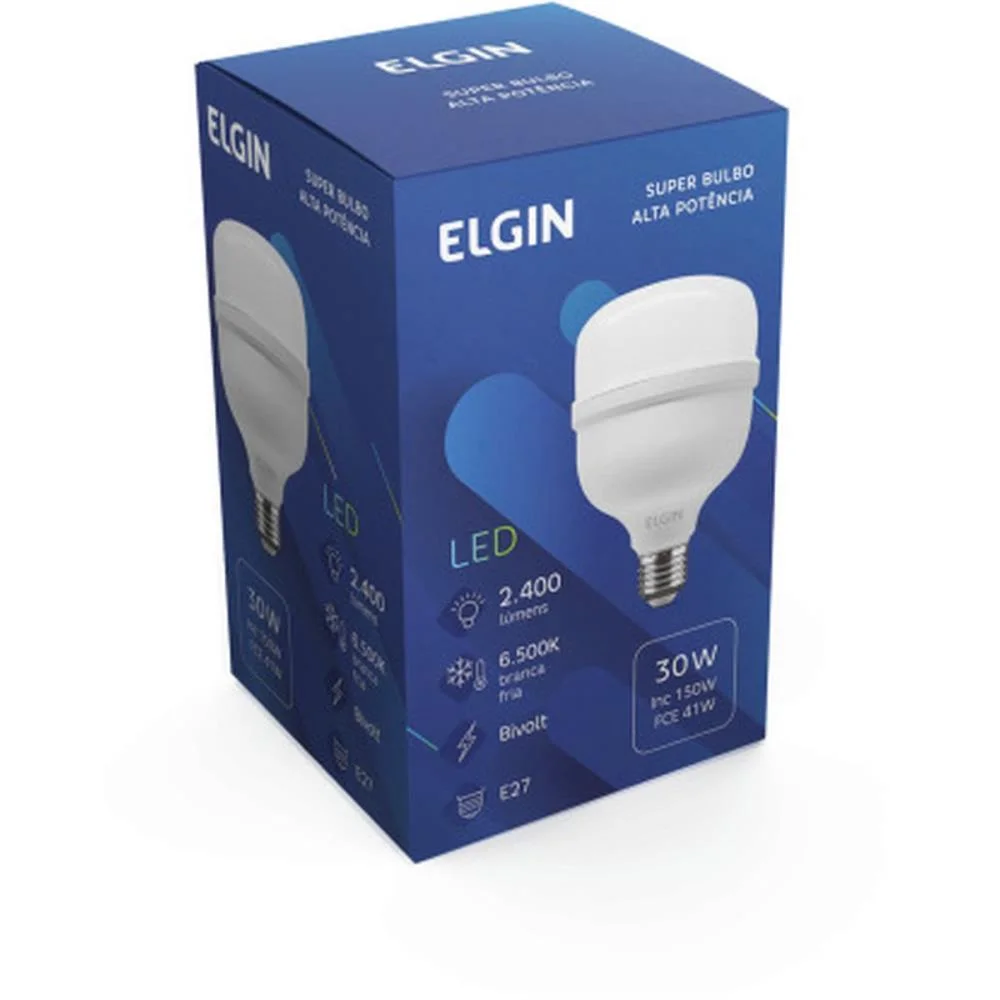 Lampada Led Bulbo T 30W Bivolt 6500K Elgin - imagem 4