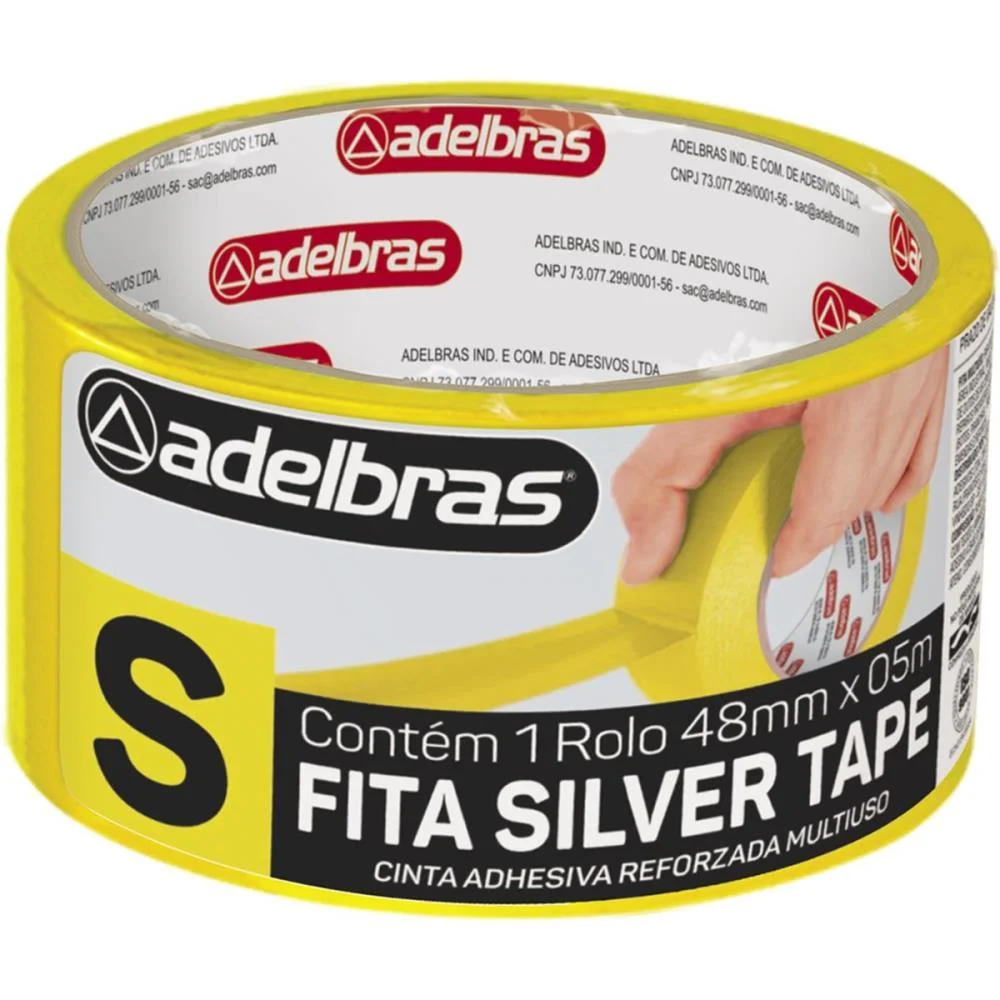 Fita De Alta Resistencia Silver Tape Amarela 48Mmx5M. Adelbras - imagem 3