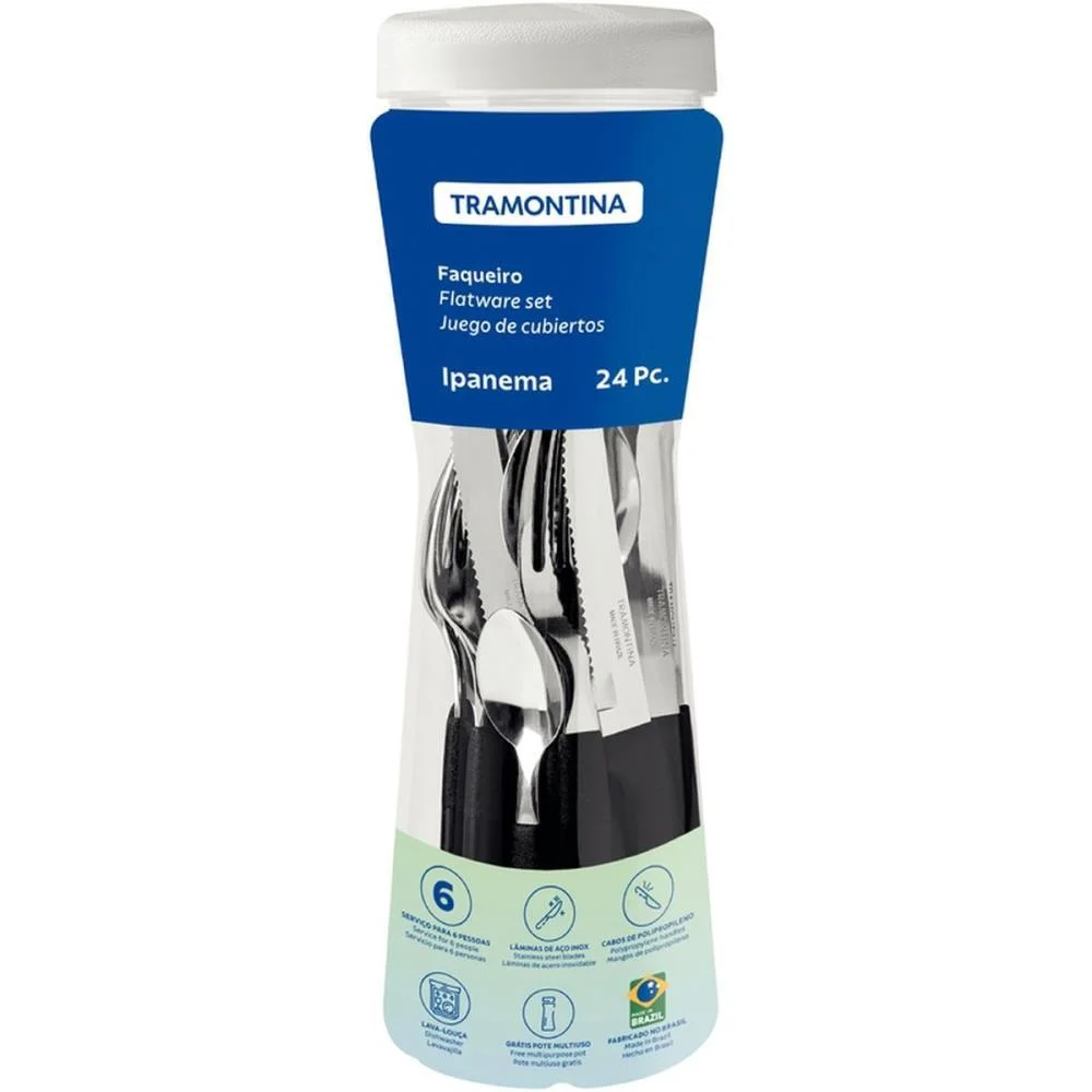 Talher Faqueiro Ipanema 24Pc Inox Pto Tramontina (Pote) - imagem 2