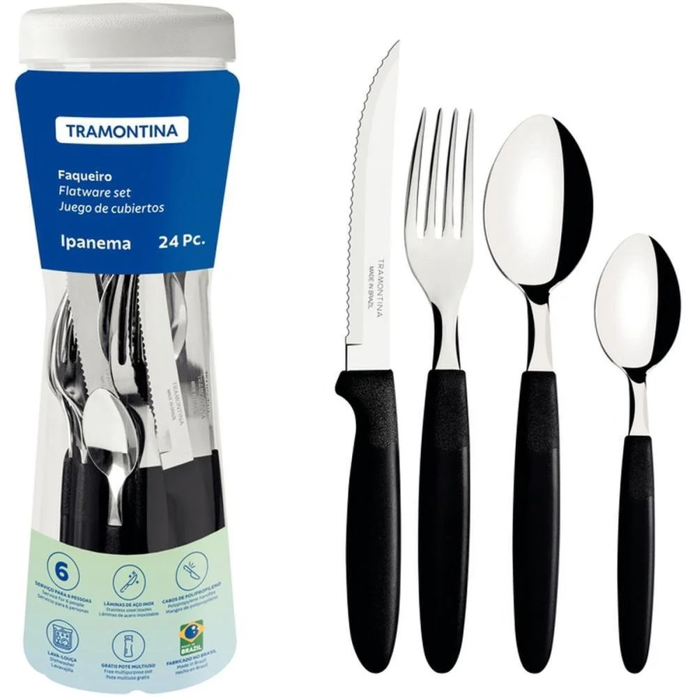 Talher Faqueiro Ipanema 24Pc Inox Pto Tramontina (Pote) - imagem 4