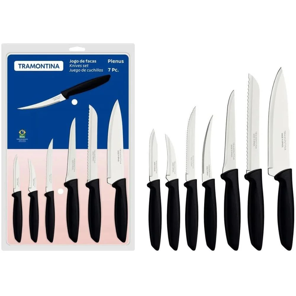 Faca Jogo Plenus 7Pcs Inox Cabo Pto Tramontina - imagem 6