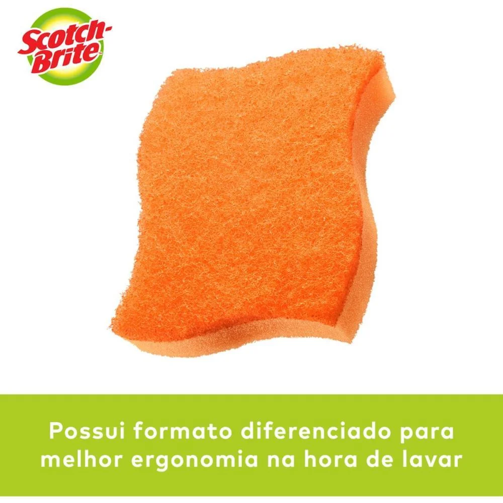 Esponja Para Limpeza Scotch Brite Nao Risca-Laranja 3M (Bl.c/03) - imagem 4