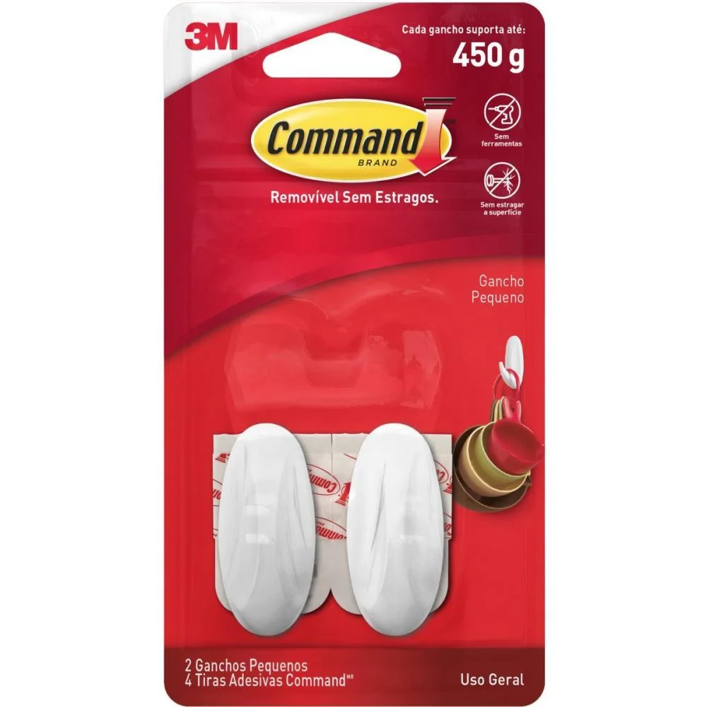 Gancho Plastico Command Pequeno C/2 3M (Bl.c/02) - imagem 3