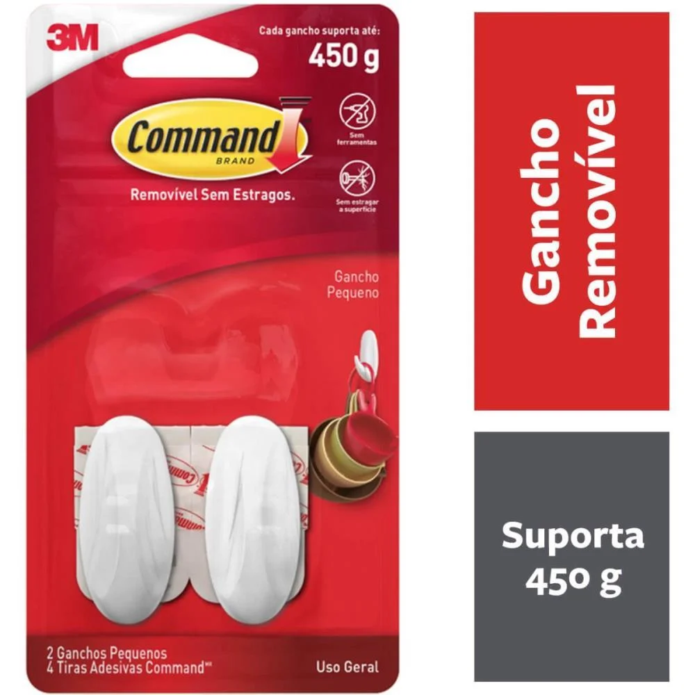 Gancho Plastico Command Pequeno C/2 3M (Bl.c/02) - imagem 9