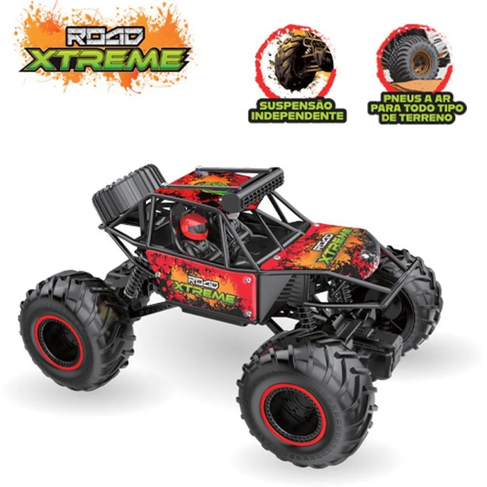 Carrinho Controle Remoto Road Extreme C/Bat.recar. Pt Polibrinq - imagem 4