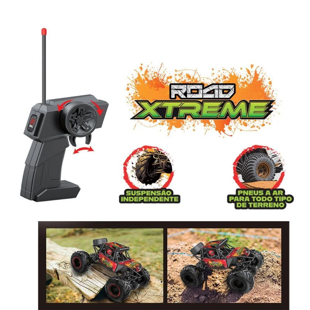 Carrinho Controle Remoto Road Extreme C/Bat.recar. Pt Polibrinq - imagem 5
