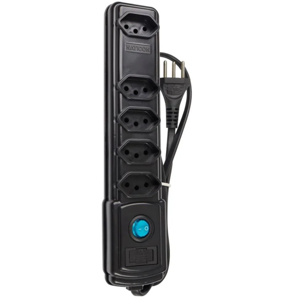 Filtro De Linha 5 Tomadas 1,0M Bivolt Preto Bright - imagem 2