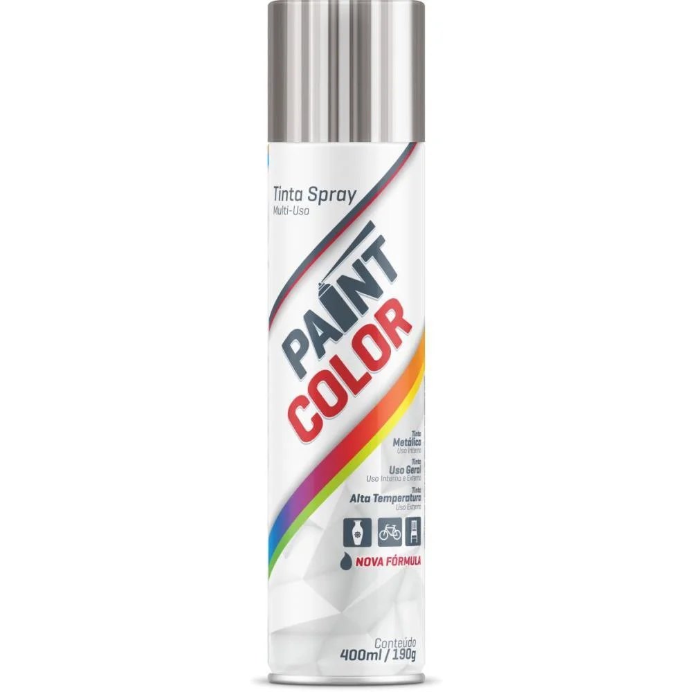 Tinta Spray Paintcolor 400Ml Metalica Crom Baston - imagem 3